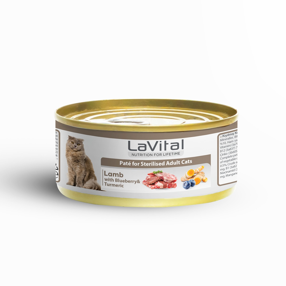 Lavital Kuzu Etli Yabanmersini Sterilised Yetişkin Kedi Konservesi 85GR