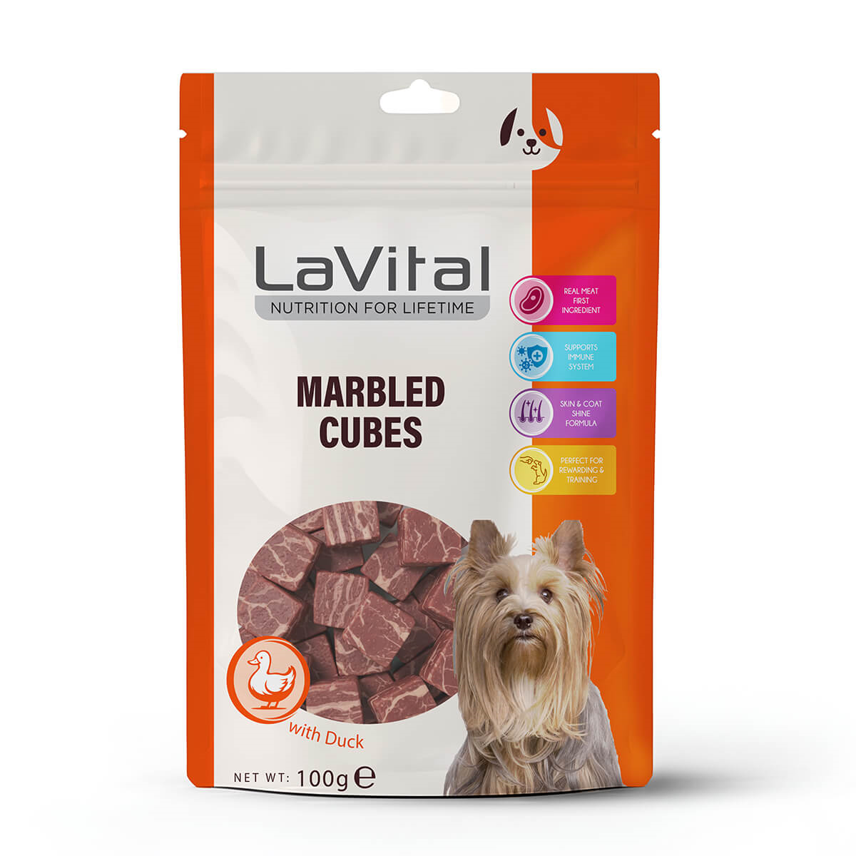 LaVital Ördek Etli Küp Köpek Ödülü 100g