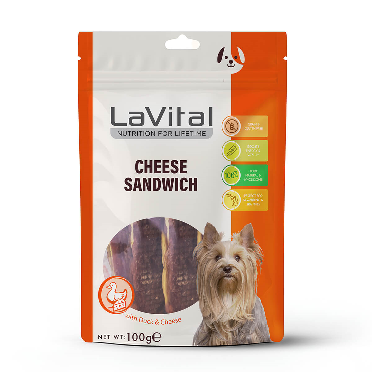 LaVital Ördek Etli ve Peynirli Sandviç Köpek Ödülü 100g