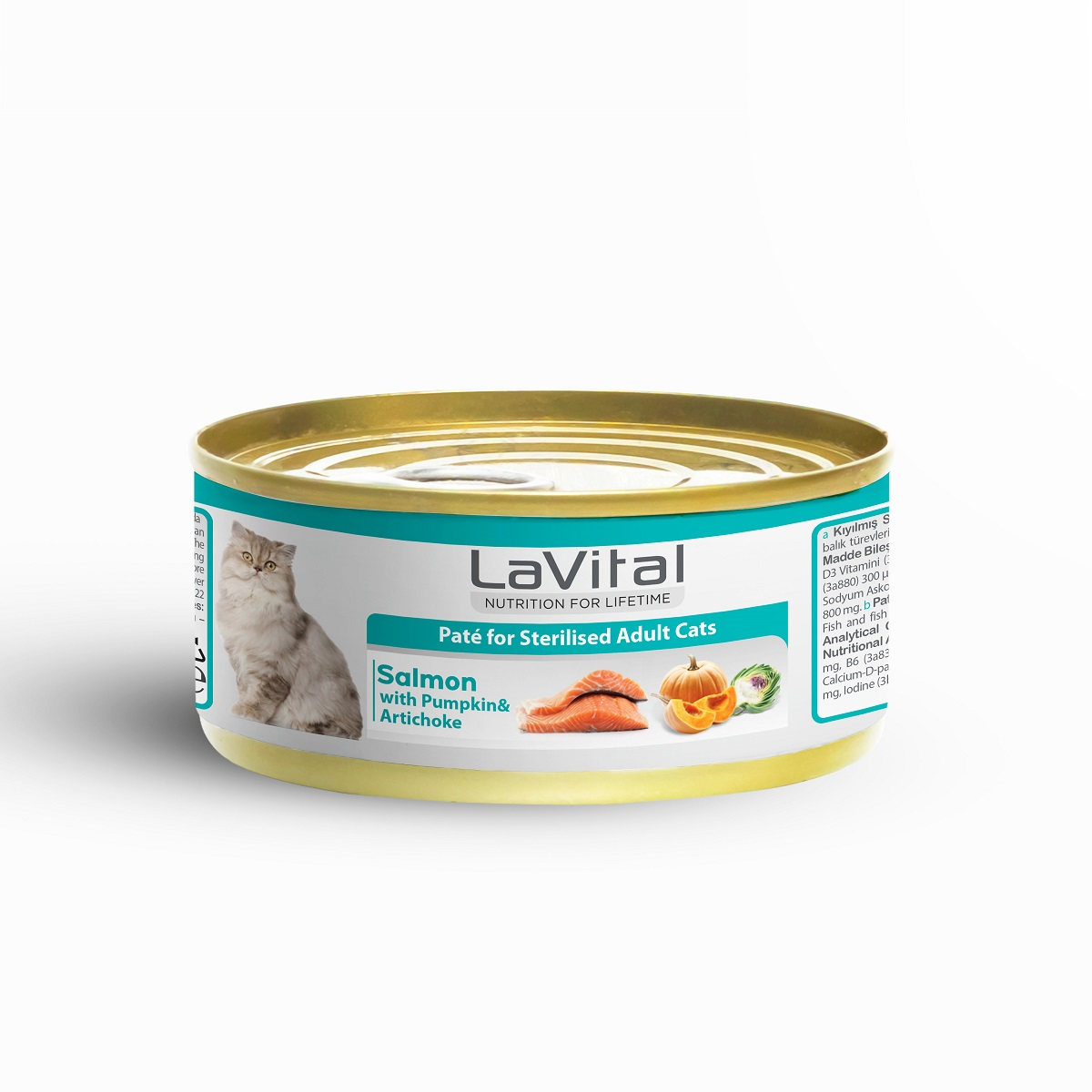 Lavital Somonlu, Balkabağı Sterilised Yetişkin Kedi Konservesi 85GR