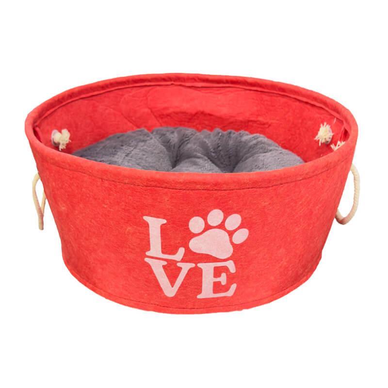 Lionpets Keçe Kedi Ve Köpek Yatağı 55 Cm Kırmızı
