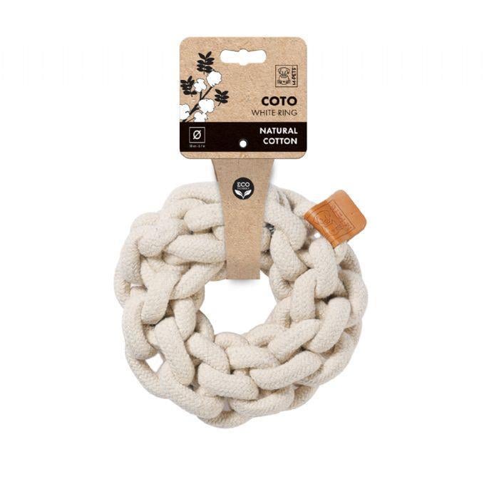 M-Pets Coto White Loop Ball 6,5 Cm Örgü Halka Köpek Oyuncağı