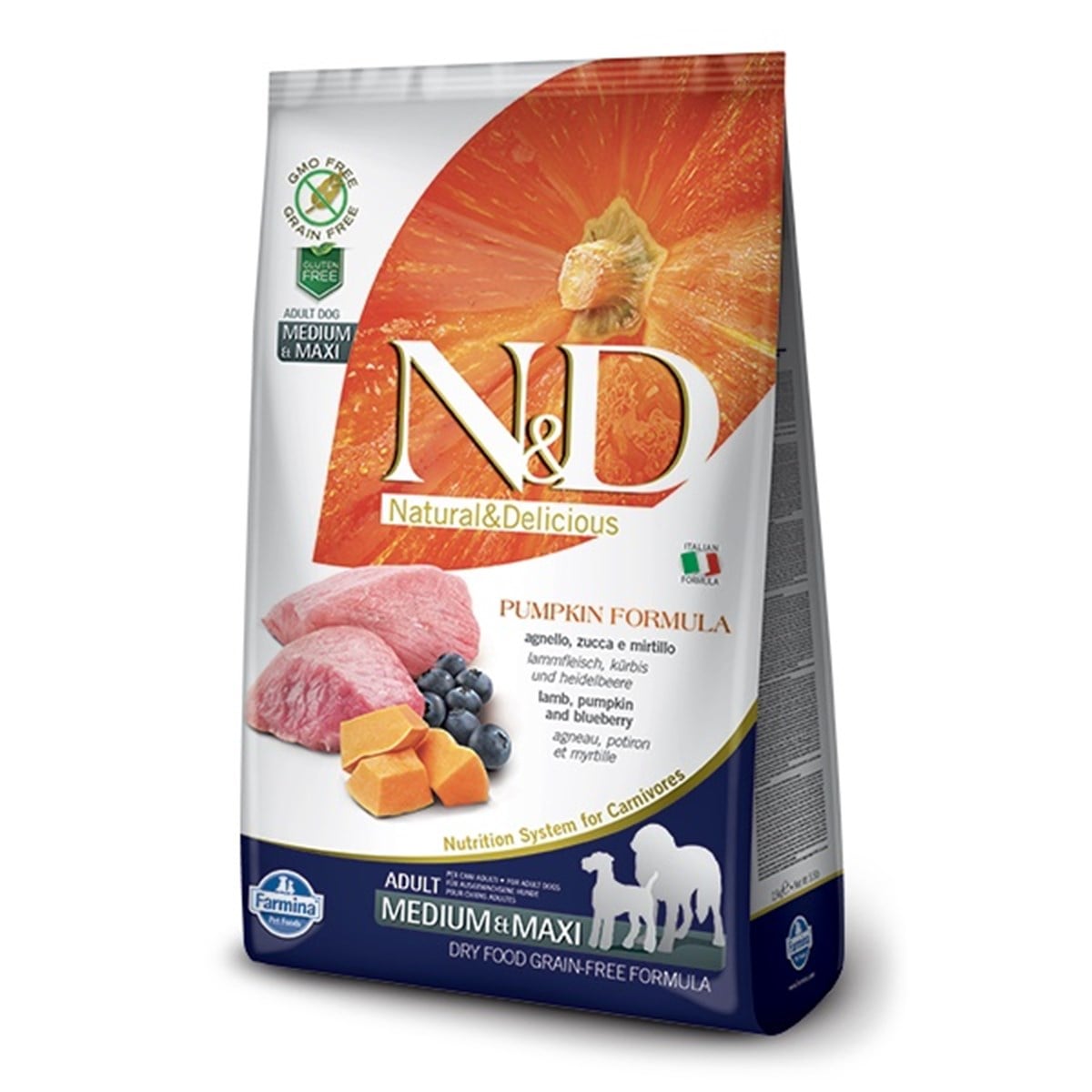 N&D Balkabaklı Kuzu Etli Medium Maxi Tahılsız Köpek Maması 12 Kg