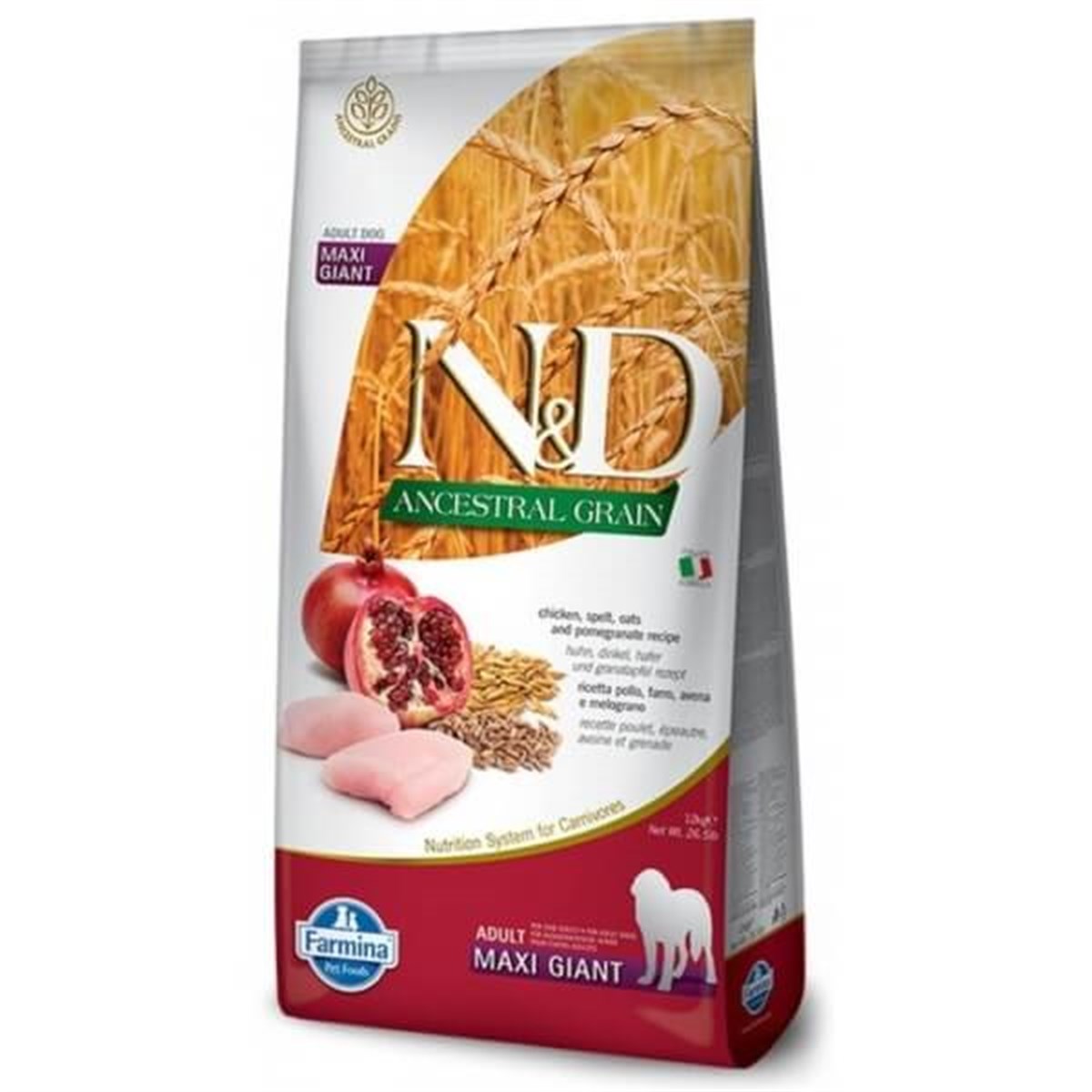 N&D Düşük Tahıllı Tavuklu Narlı Maxi Dev Irk Köpek Maması 12 Kg