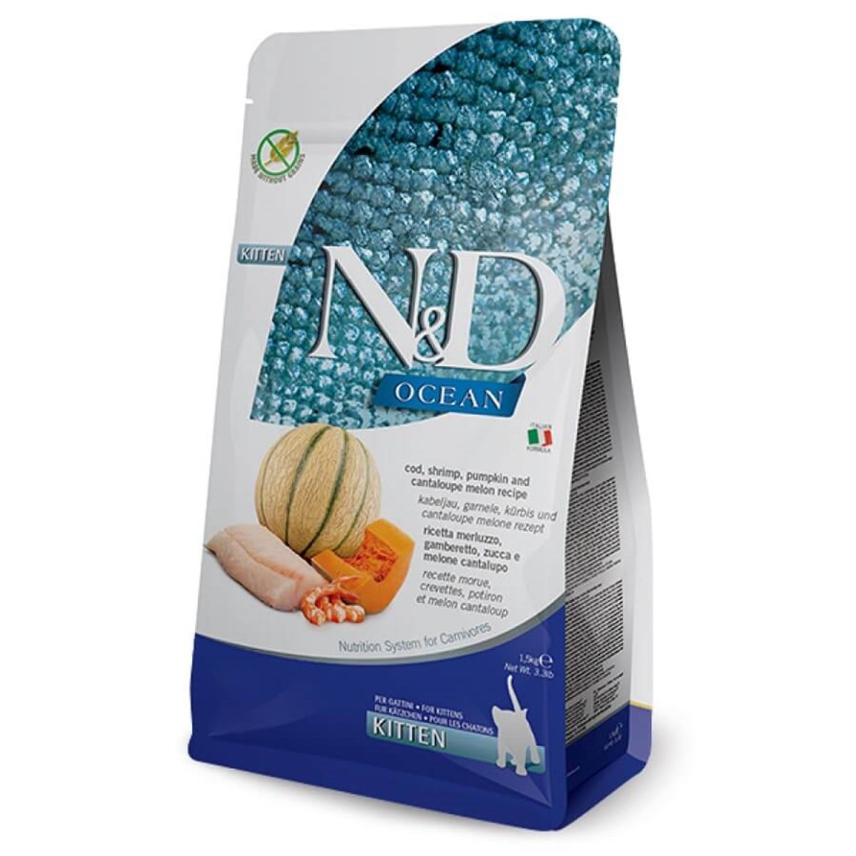 N&D Ocean Balkabaklı Morina Balıklı Karidesli Yavru Kedi Maması 5 Kg