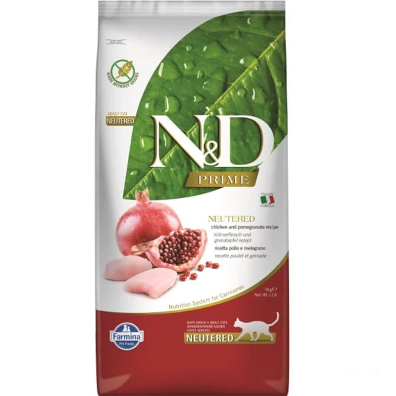 N&D Tavuk ve Narlı Tahılsız Kısırlaştırılmış Kedi Maması 5 Kg