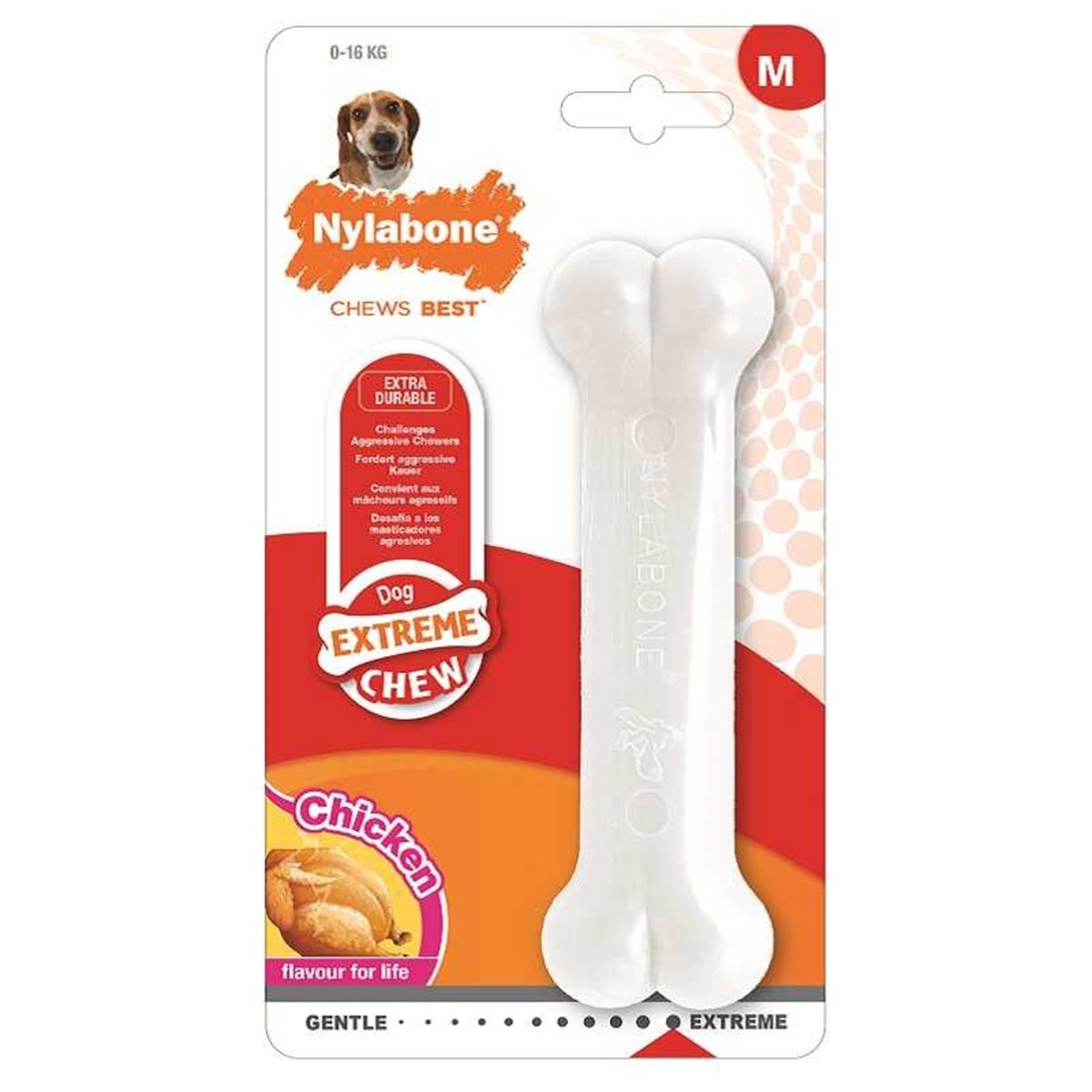 Nylabone Extreme Tavuk Aromalı Çiğneme Kemiği Medium
