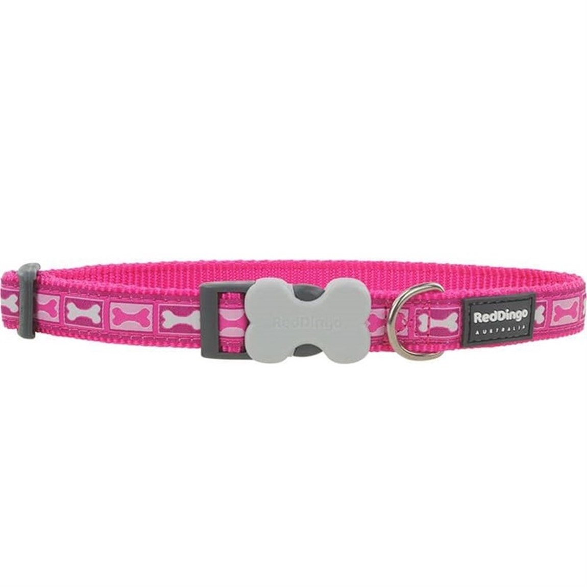 Red Dingo Bone Yard Desenli Köpek Boyun Tasması Pembe 12 mm