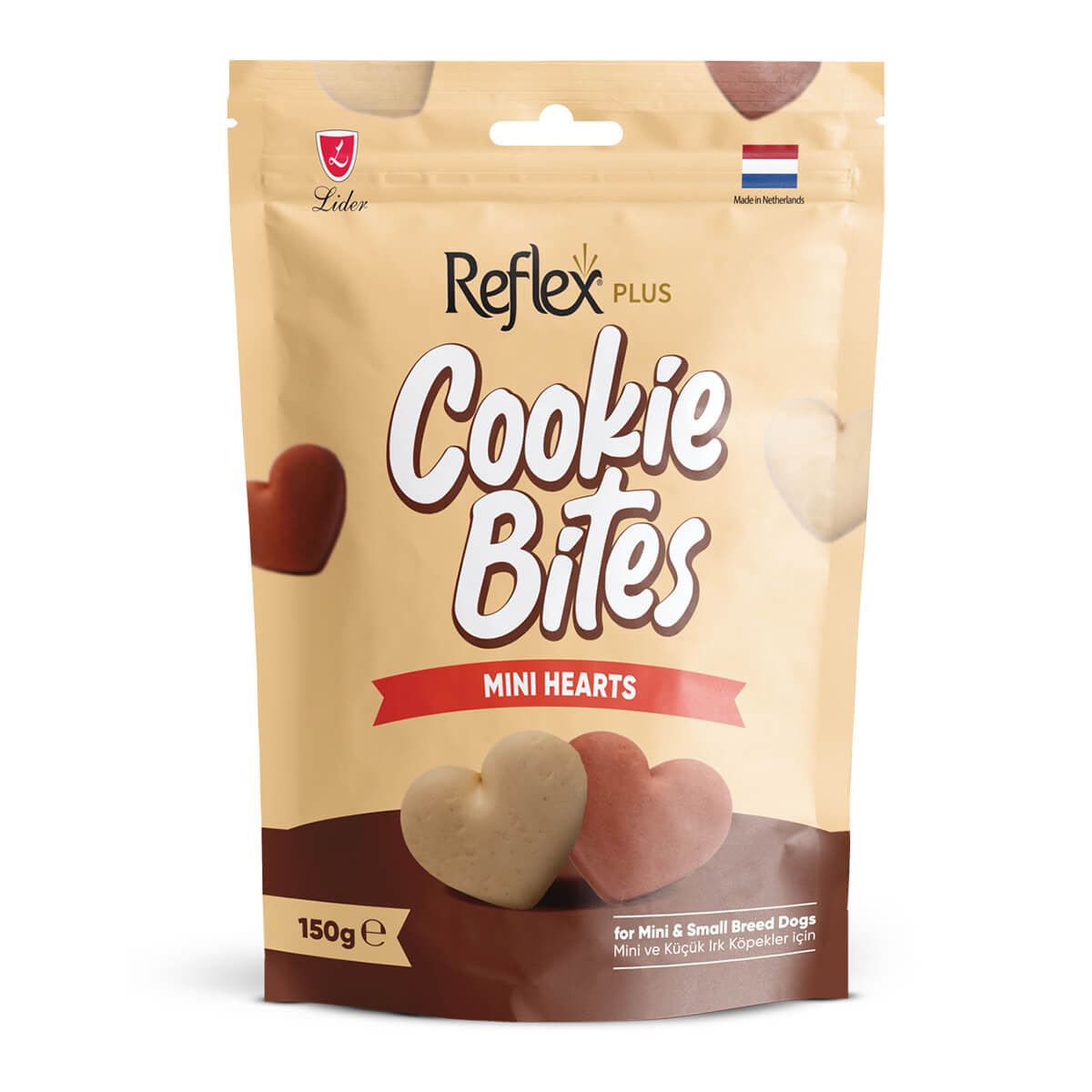 Reflex Plus Cookie Bites Mini Hearts Mini ve Küçük Irk Yetişkin Köpek Ödül Maması 150 Gr