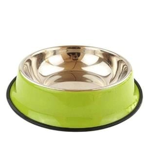 Renkli Baskılı Çelik Mama Kabı 16 CM Yeşil