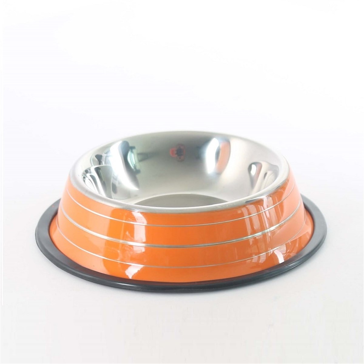 Renkli Baskılı Çelik Mama Kabı 18 Cm - 16 Oz Orange