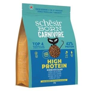 Schesir Born Carnivore Somonlu ve Ringa Balıklı Yetişkin Kedi Maması 255g