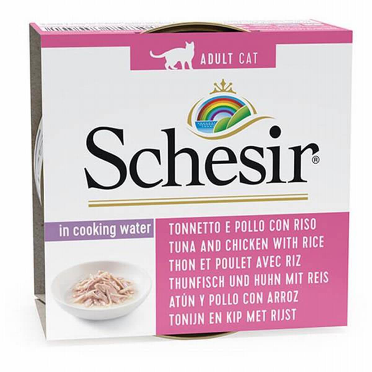 Schesir Ton Balıklı Tavuklu Pirinçli Kedi Konservesi 85 Gr