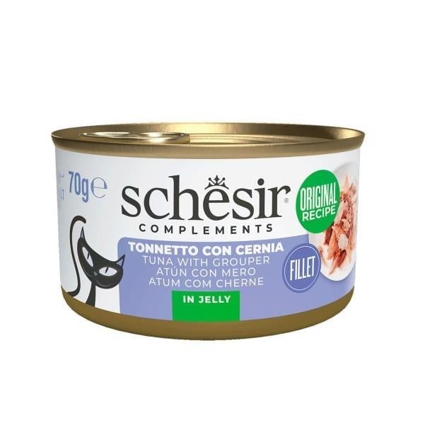Schesir Ton ve Orfoz Balıklı Jöle İçinde Kedi Konservesi 70 Gr