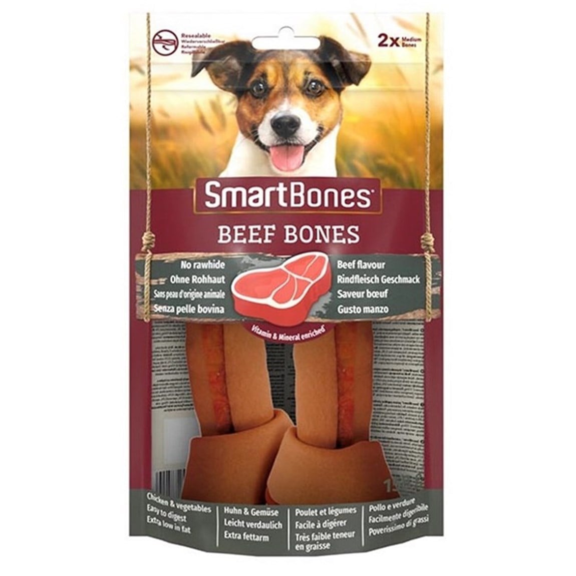 Smart Bones Biftekli Medium Kemik Köpek Ödülü 2li