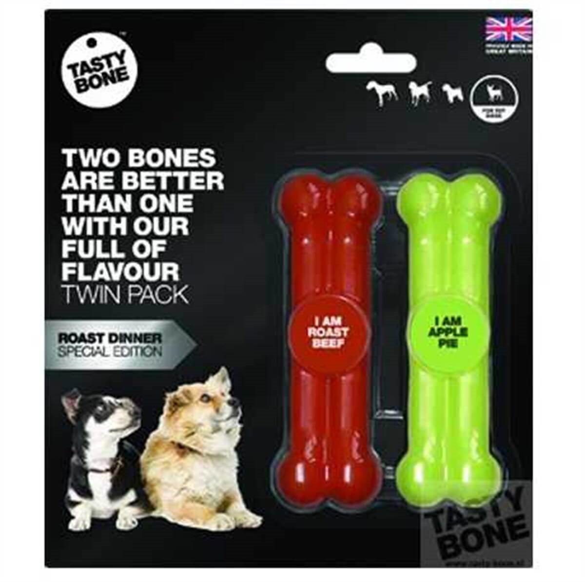 Tastybone Small Twinpack Biftek ve Elmalı  Köpek Oyuncağı