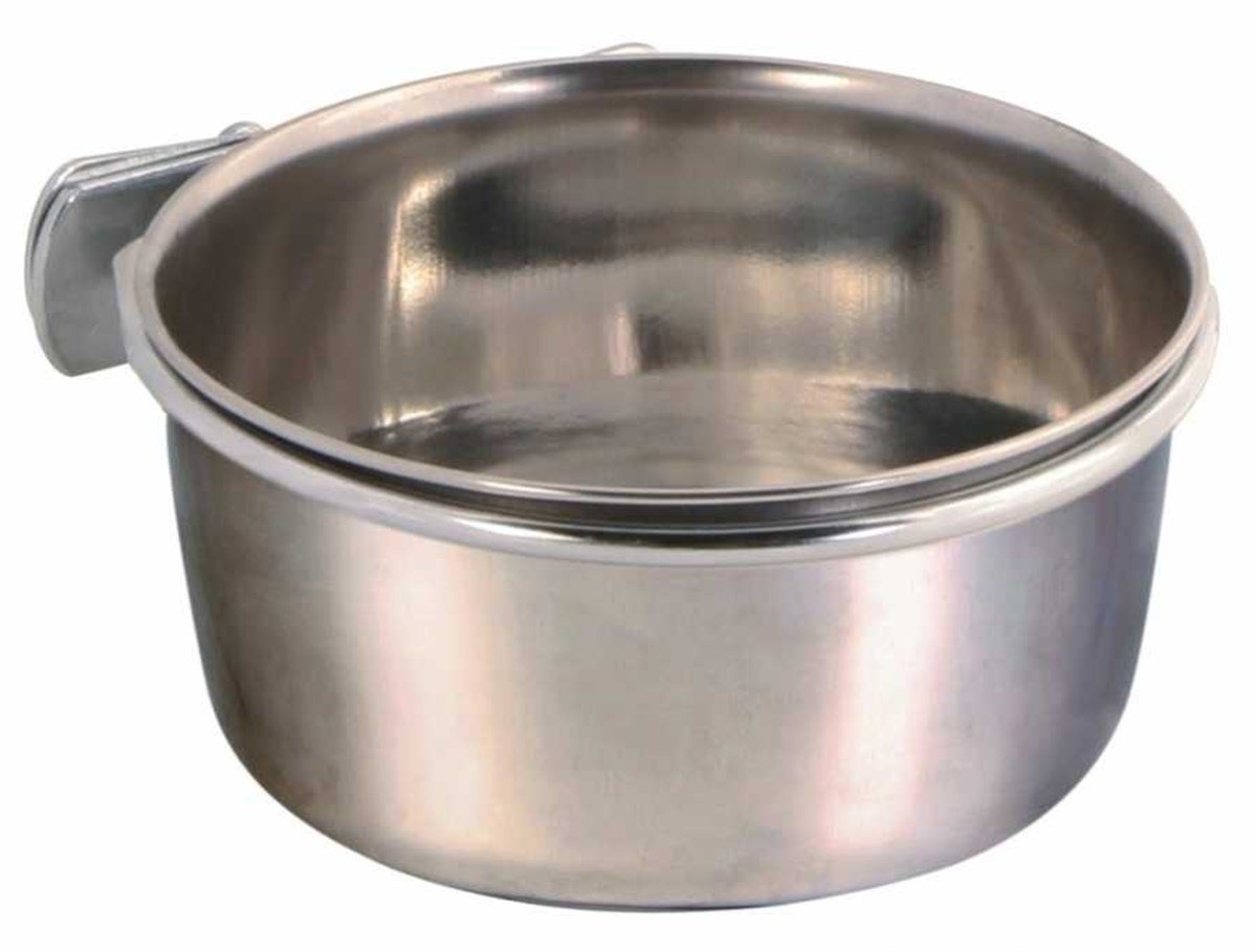 Trixie Paslanmaz Çelikten Vidalı Kuş Yemliği 600ml-12cm.