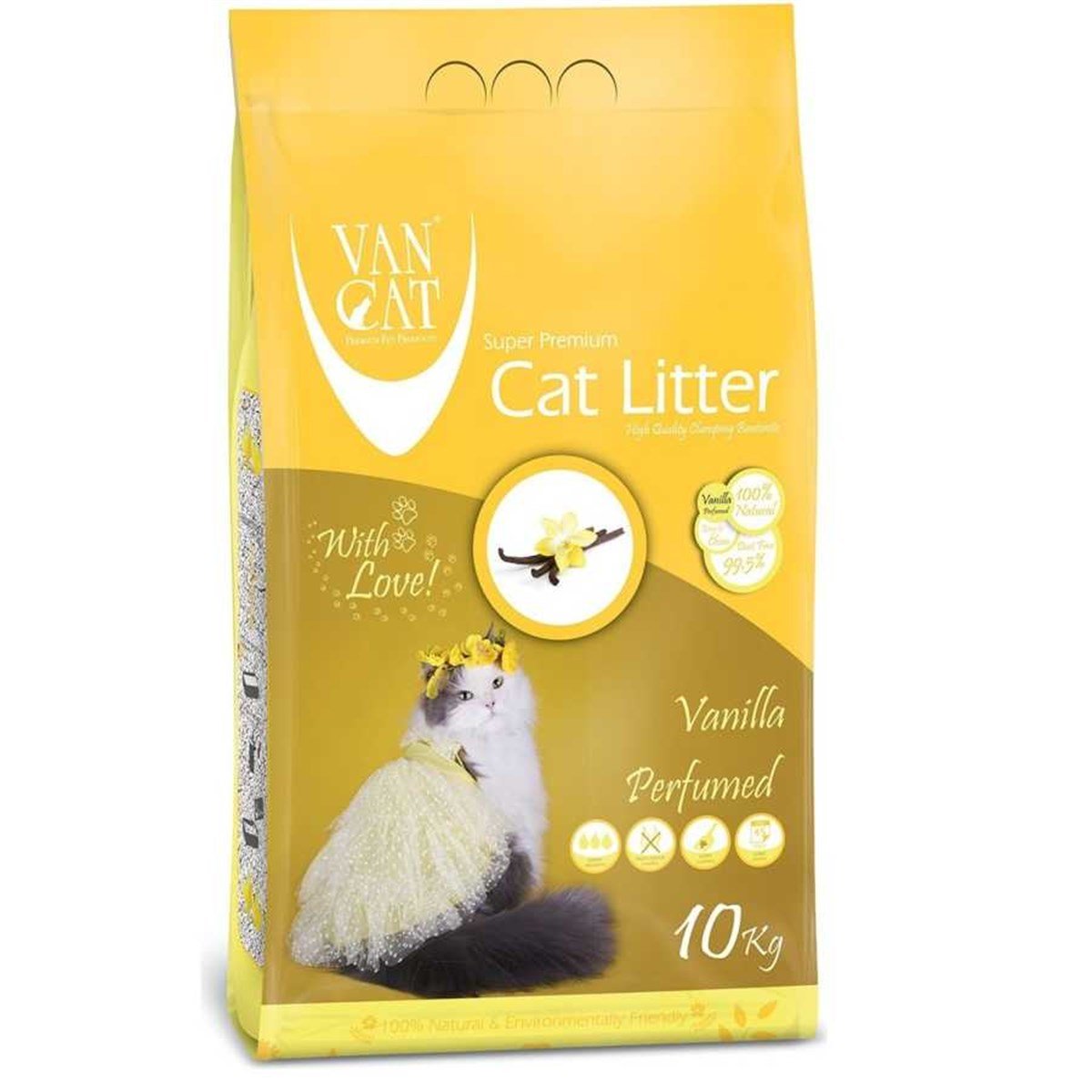Vancat Vanilya Kokulu İnce Taneli Kedi Kumu 10 Kg