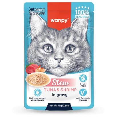 Wanpy Stew Pouch Ton Balık&Karidesli Yaş Kedi Maması 70g