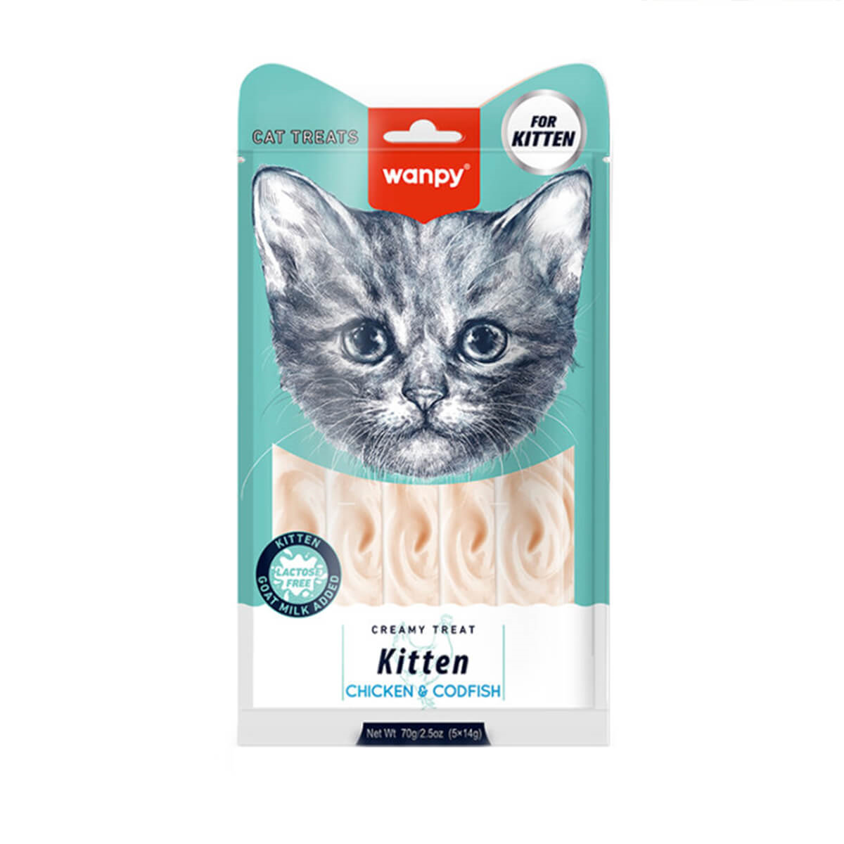 Wanpy Tavuklu & Morinalı – Yavru Kedi Krema Ödülü 5×14 g