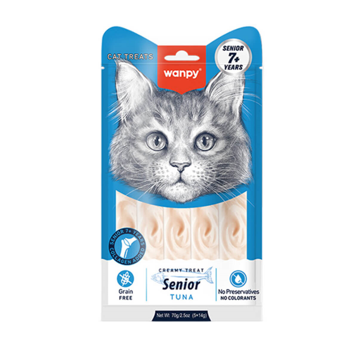 Wanpy Ton Balıklı– 7+ Yaş Kedi Krema Ödülü 5×14 g