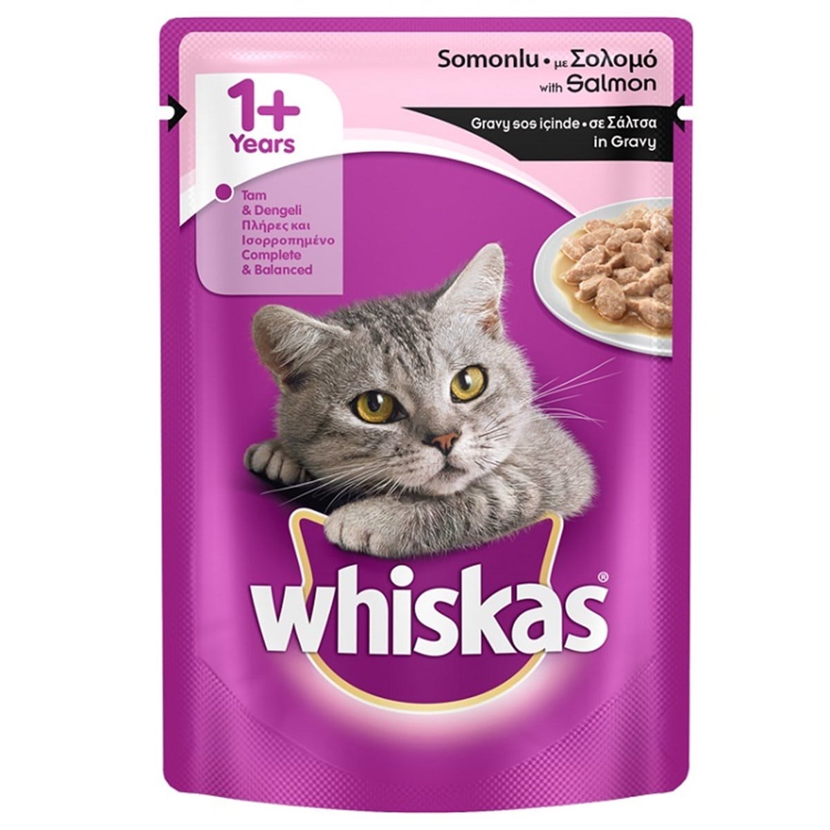 Whiskas Somon Balıklı Yetişkin Konserve Kedi Maması 100 Gr