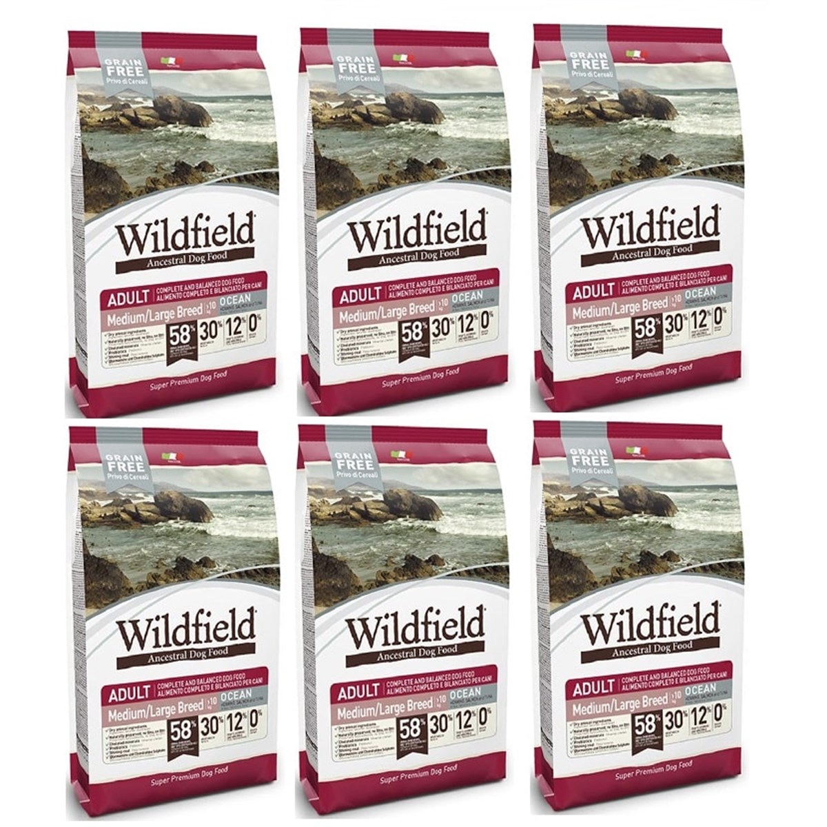 Wildfield Okyanus Balıklı Orta-Büyük Irk Köpek Maması 12 Kg