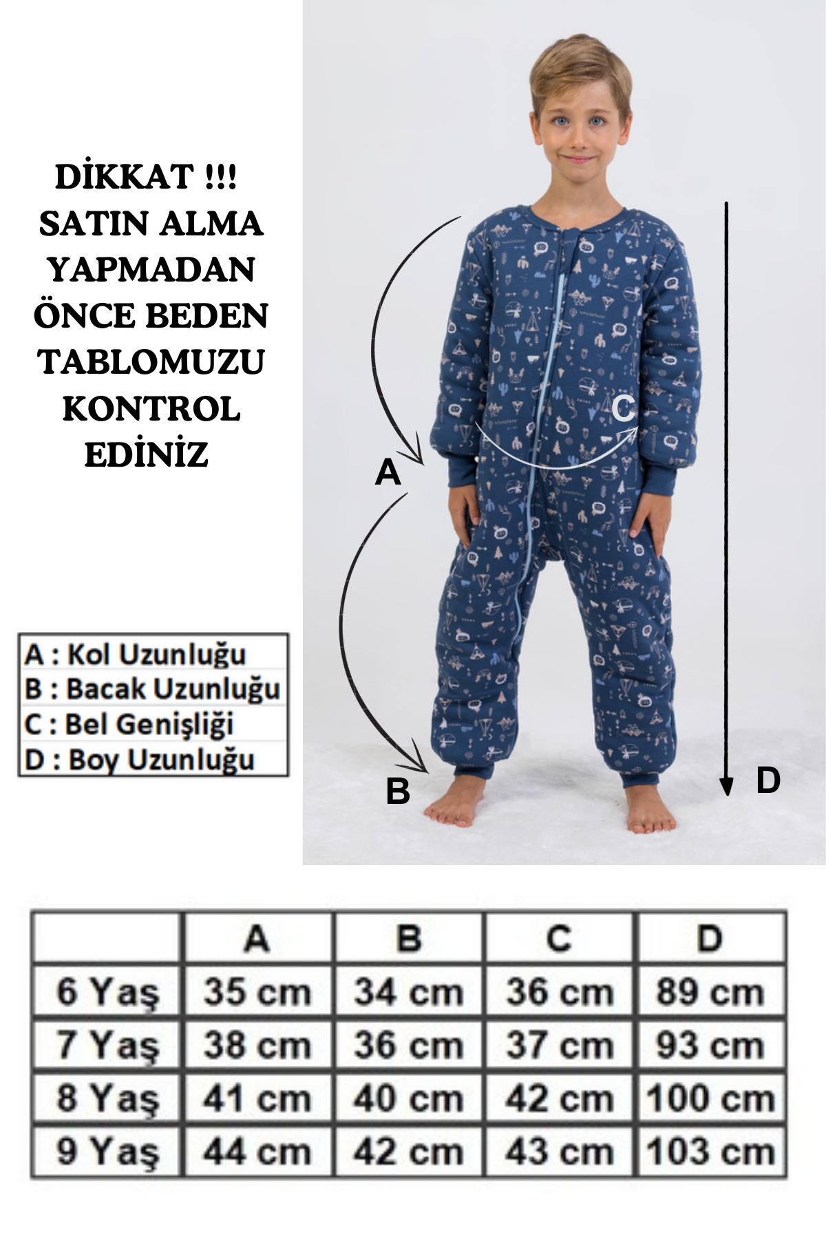 Erkek Çocuk Kalın Elyaf Dolgulu Premium Kalite 2.5 Tog Desenli Uyku Tulumu