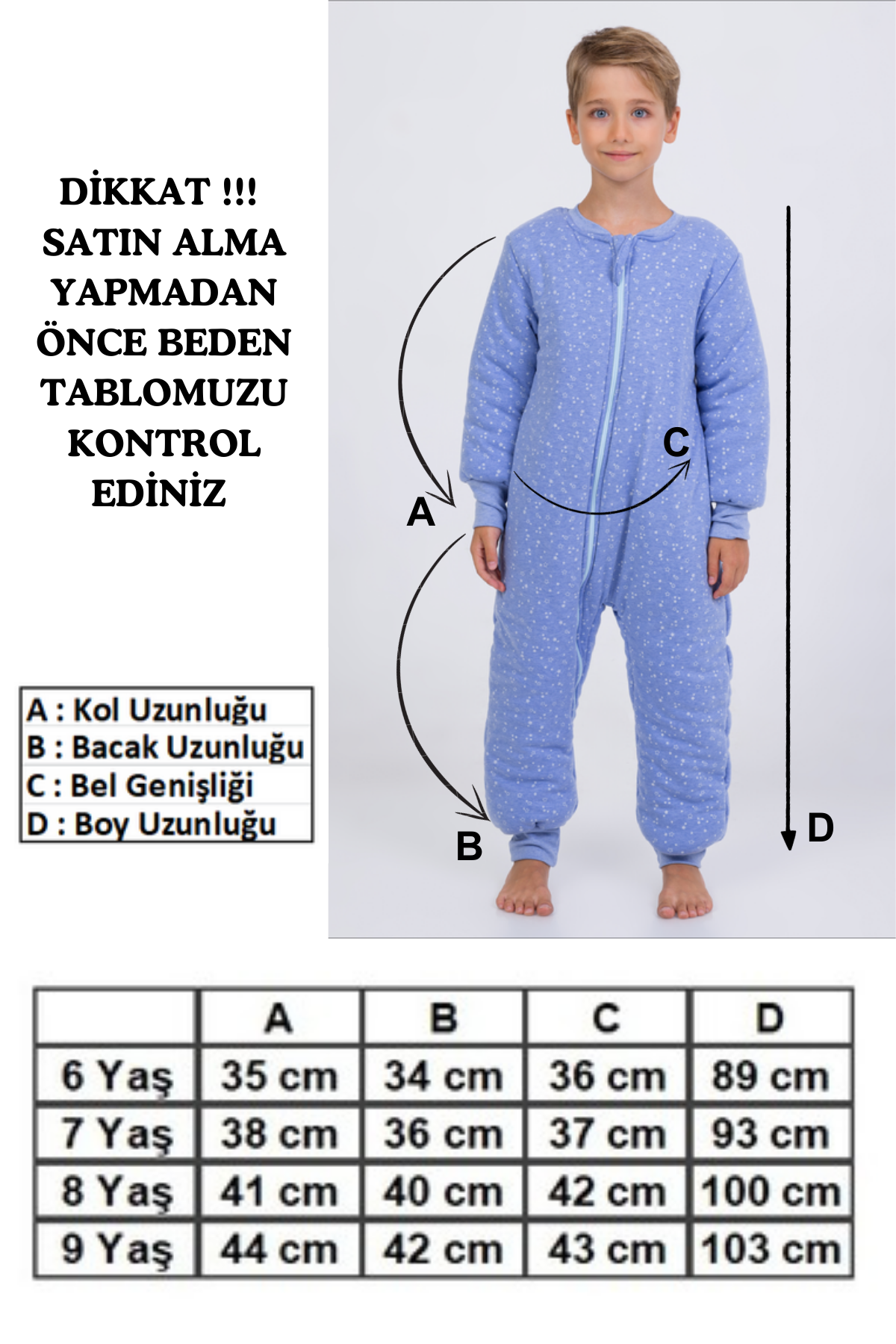 Erkek Çocuk Kalın Elyaf Dolgulu Premium Kalite 2.5 Tog Desenli Uyku Tulumu