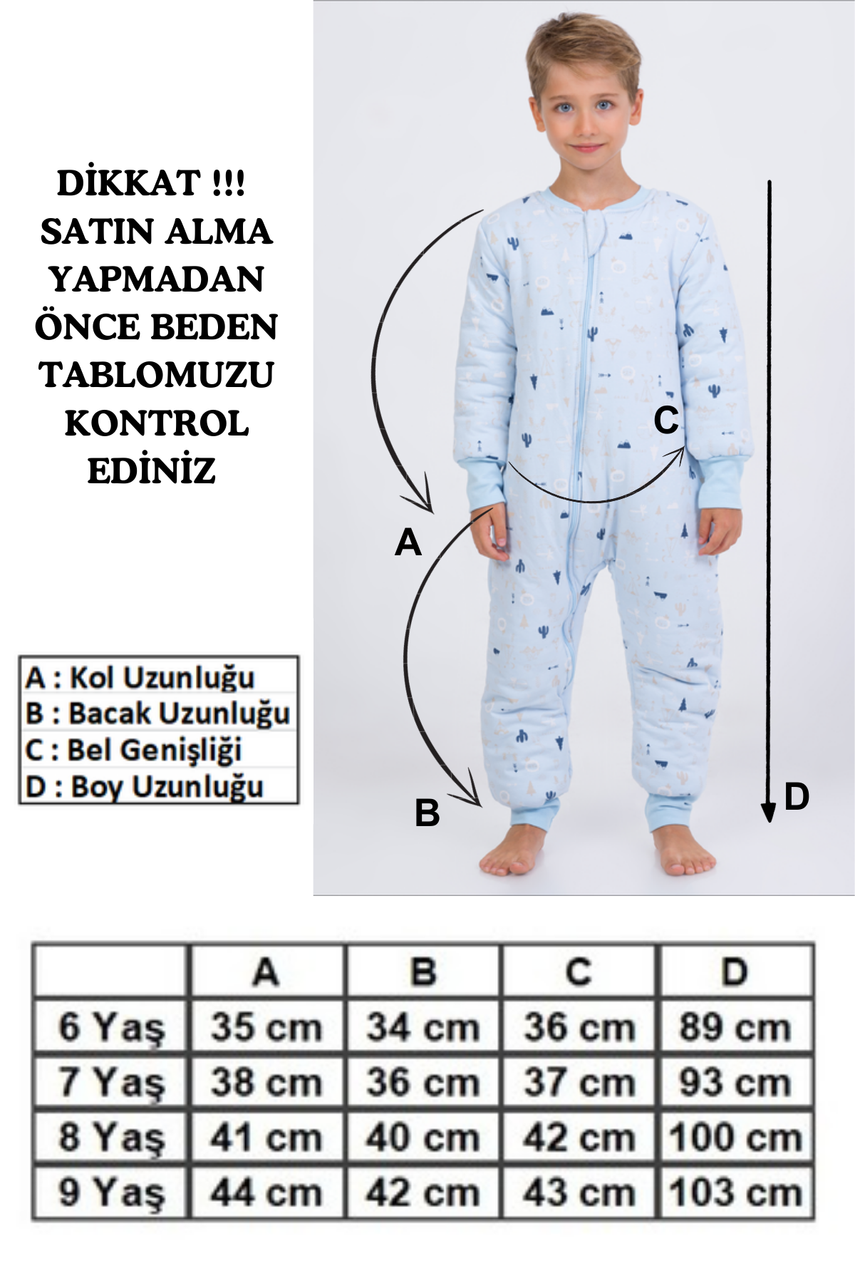 Erkek Çocuk Kalın Elyaf Dolgulu Premium Kalite 2.5 Tog Desenli Uyku Tulumu
