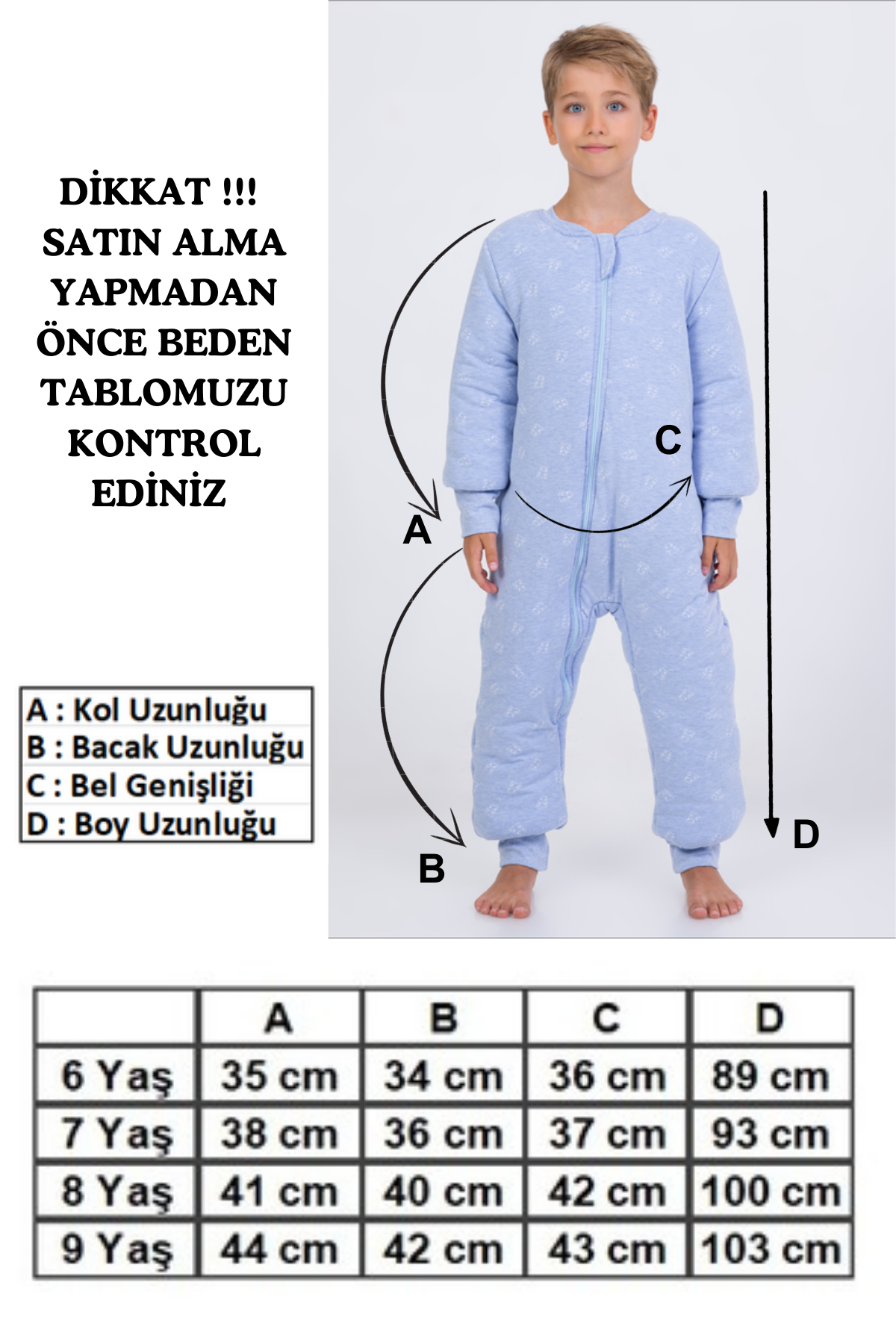 Erkek Çocuk Kalın Elyaf Dolgulu Premium Kalite 2.5 Tog Desenli Uyku Tulumu