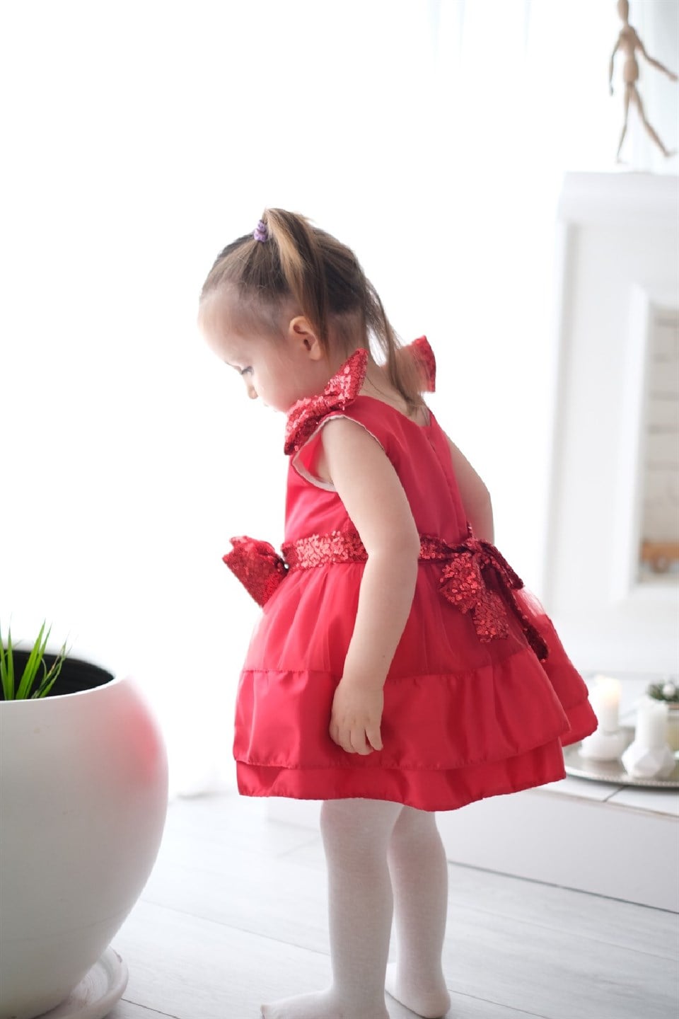 Kız Bebek Pullu Payetli Elbise
