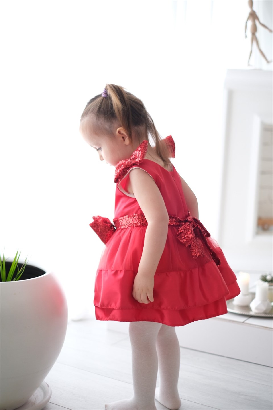 Kız Bebek Pullu Payetli Elbise