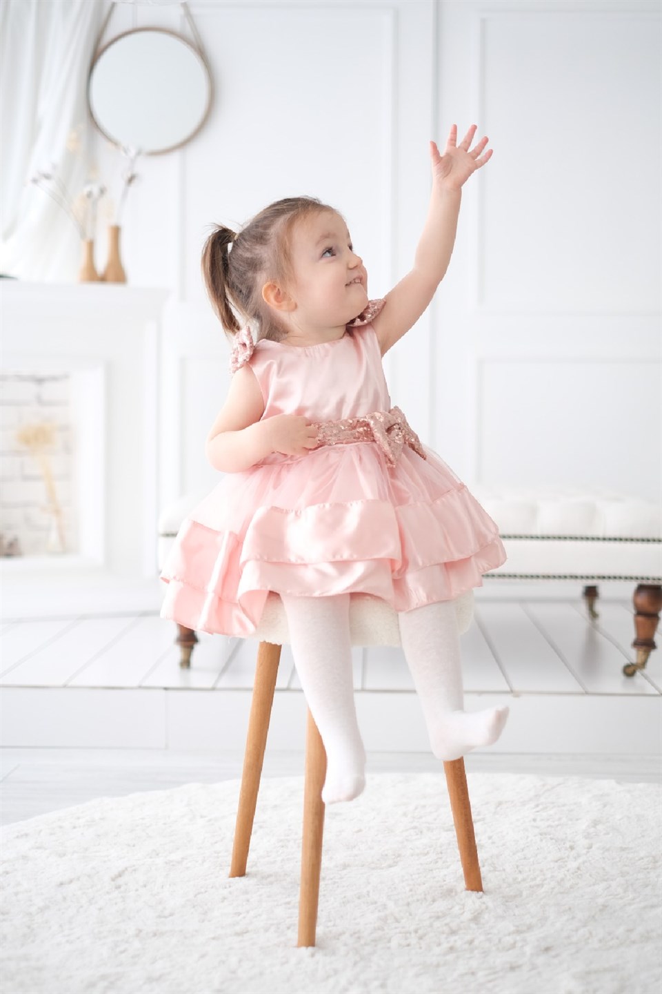 Kız Bebek Pullu Payetli Elbise