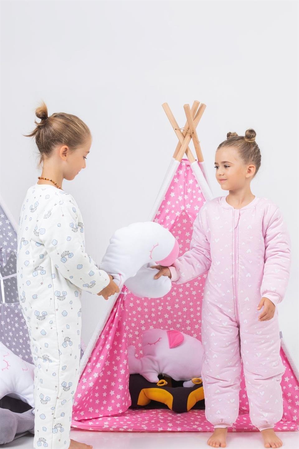 Kız Erkek Çocuk Kalın Elyaf Dolgulu Premium Kalite 2.5 Tog Desenli Uyku Tulumu