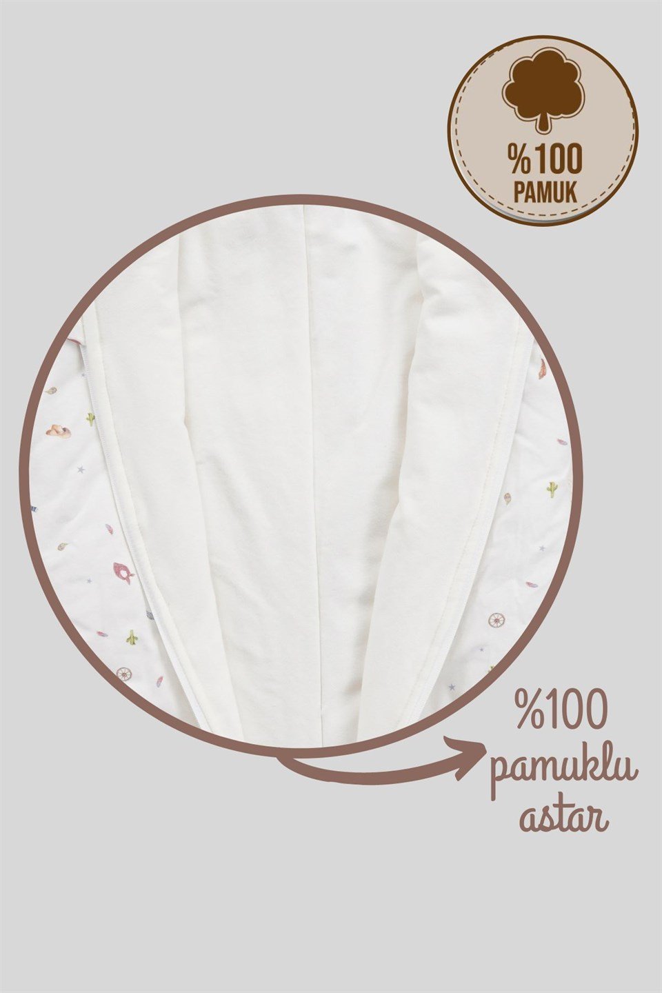 Kız Erkek Çocuk Kalın Elyaf Dolgulu Premium Kalite 2.5 Tog Desenli Uyku Tulumu