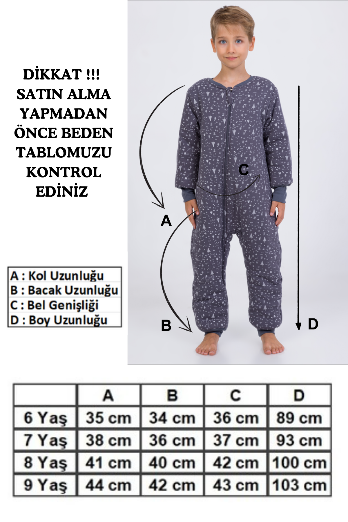 Kız Erkek Çocuk Kalın Elyaf Dolgulu Premium Kalite 2.5 Tog Desenli Uyku Tulumu