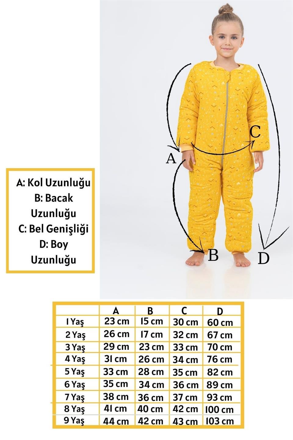 Kız Erkek Çocuk Kalın Elyaf Dolgulu Premium Kalite 2.5 Tog Desenli Uyku Tulumu