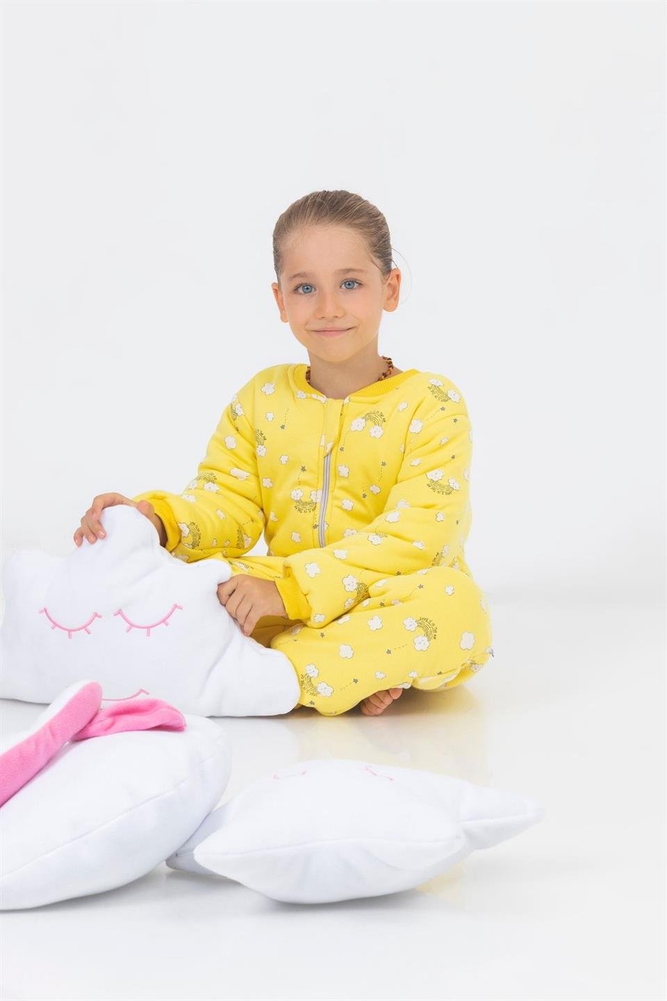 Kız Erkek Çocuk Kalın Elyaf Dolgulu Premium Kalite 2.5 Tog Desenli Uyku Tulumu