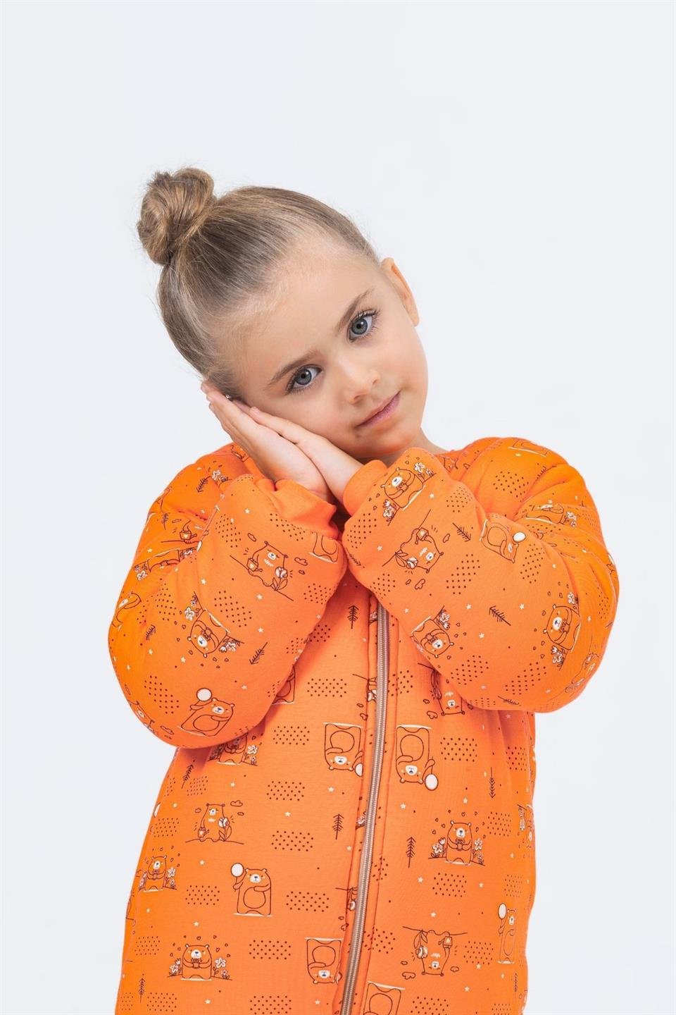 Kız Erkek Çocuk Kalın Elyaf Dolgulu Premium Kalite 2.5 Tog Desenli Uyku Tulumu