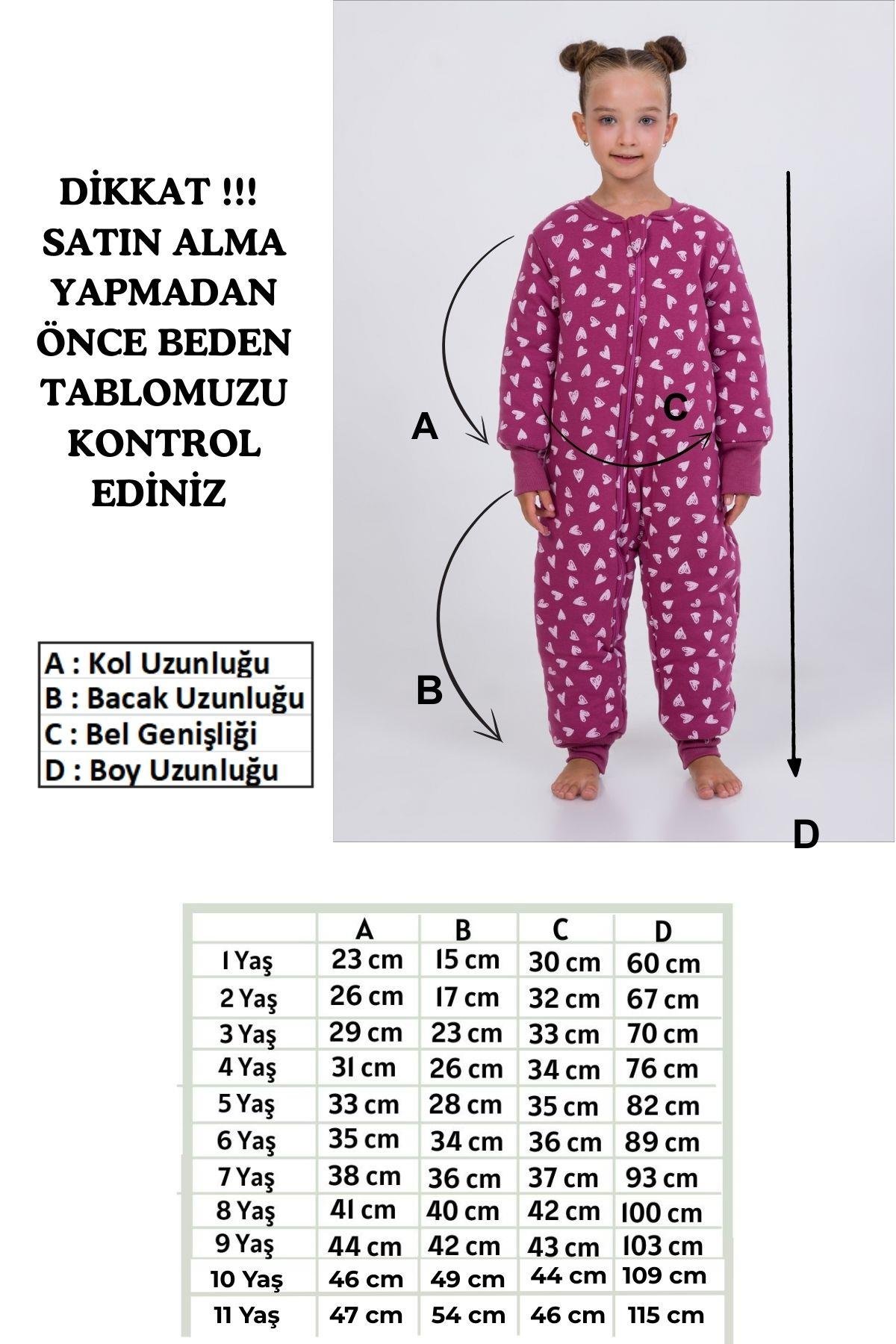 Kız Erkek Çocuk Kalın Elyaf Dolgulu Premium Kalite 2.5 Tog Desenli Uyku Tulumu