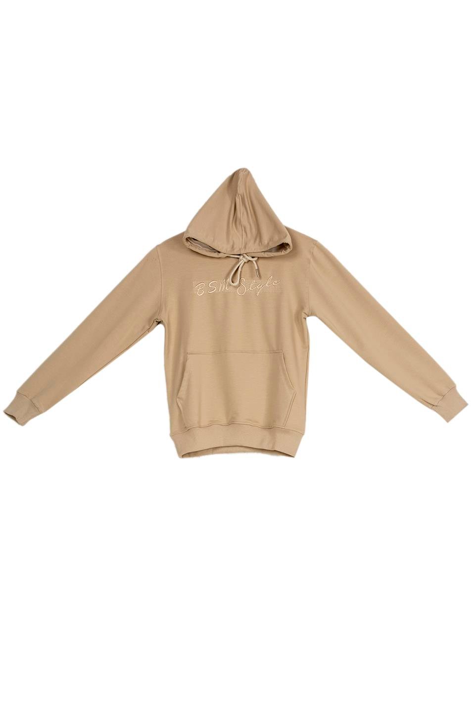 BSM 000170 BYN KAPŞONLU SWEAT - Bej
