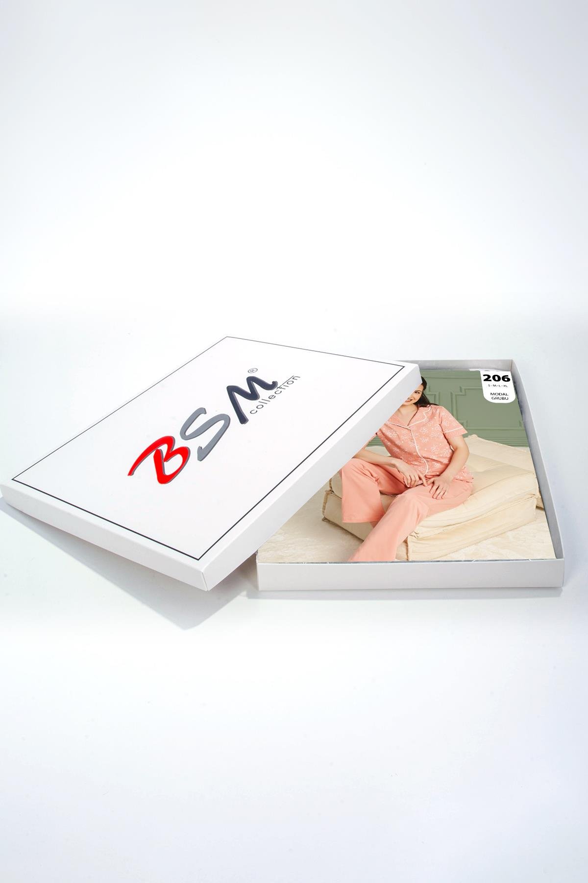 BSM 000202 BYN K.KOL PİJAMA - Somon