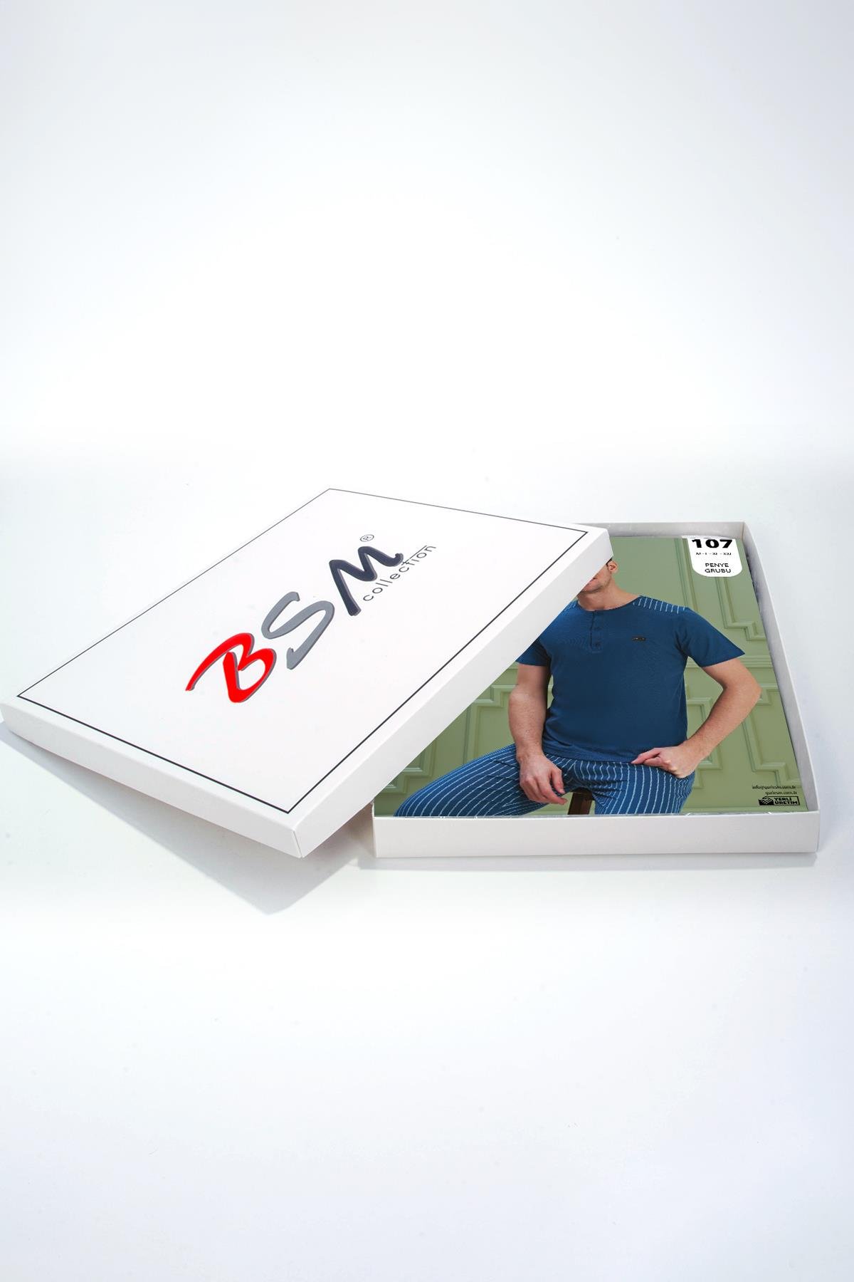 BSM 000202 BYN K.KOL PİJAMA - petrol mavi