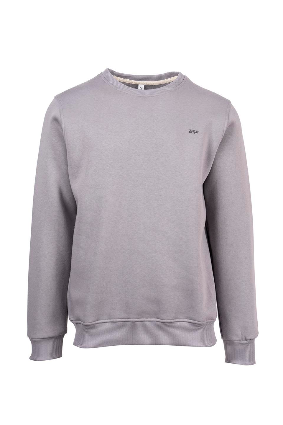 BSM 000260 ERK O YAKA 3 İPLİK SWEAT - Gri