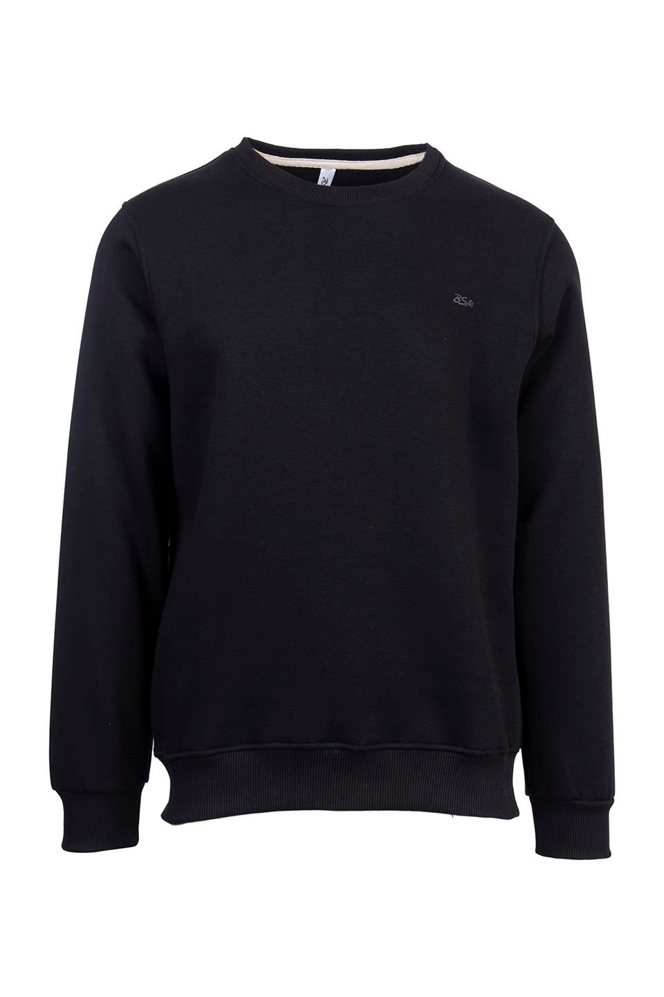 BSM 000260 ERK O YAKA 3 İPLİK SWEAT - Siyah