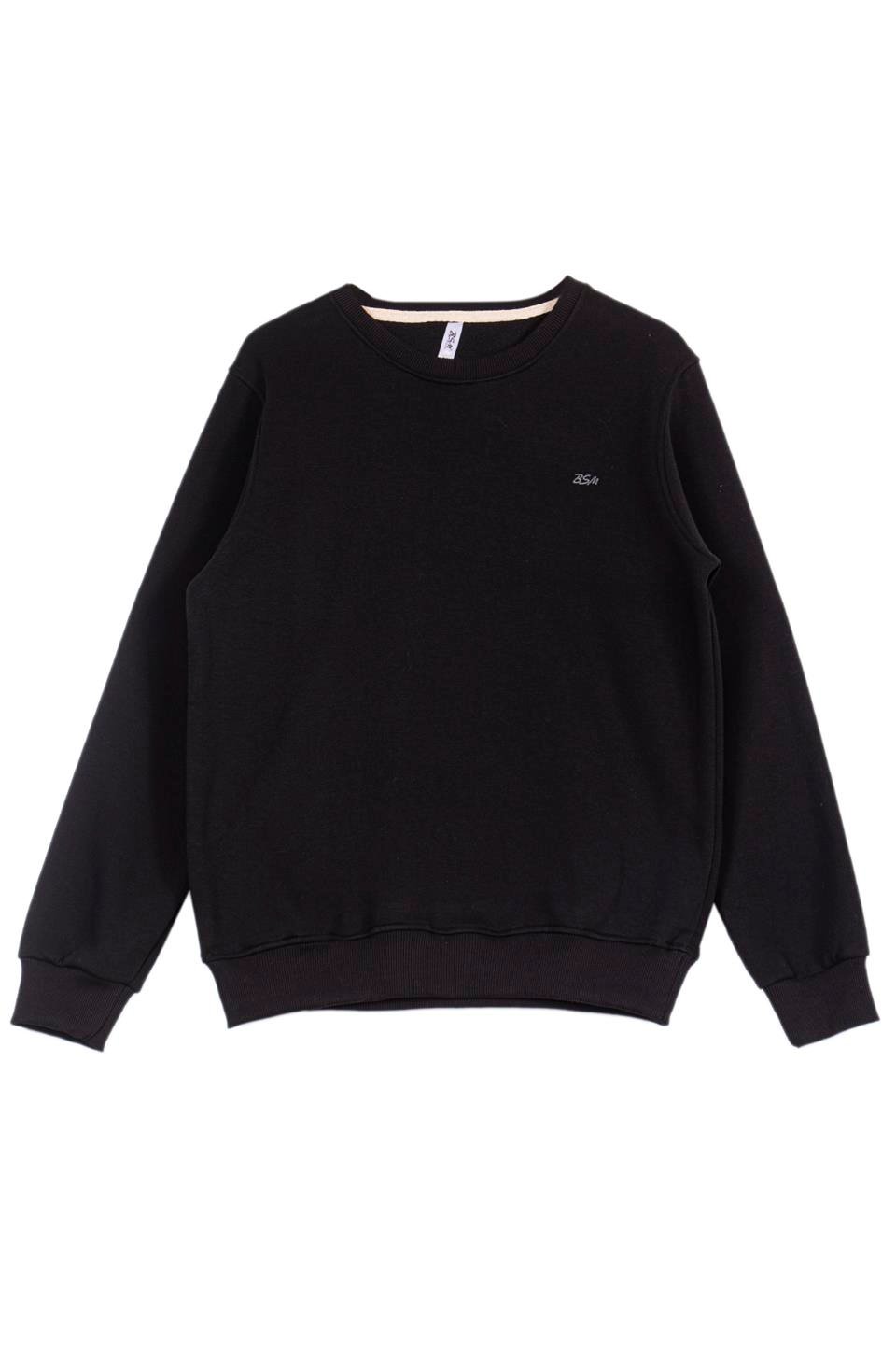 BSM 000260 ERK O YAKA 3 İPLİK SWEAT - Siyah