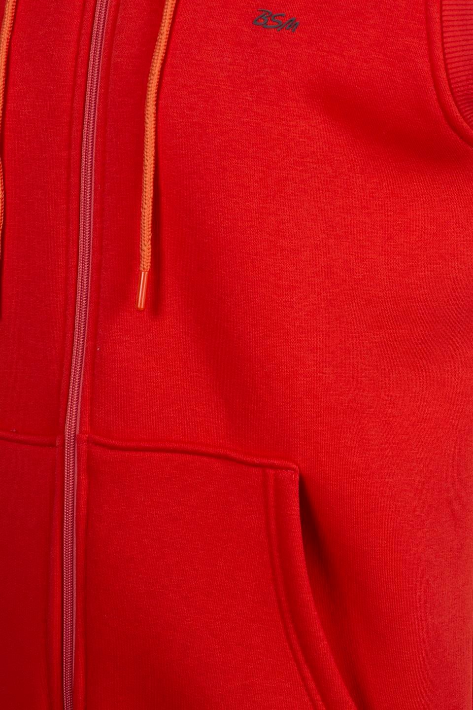 BSM 000536 UNX 3 İPLİK KAPŞ YELEK - Kiremit