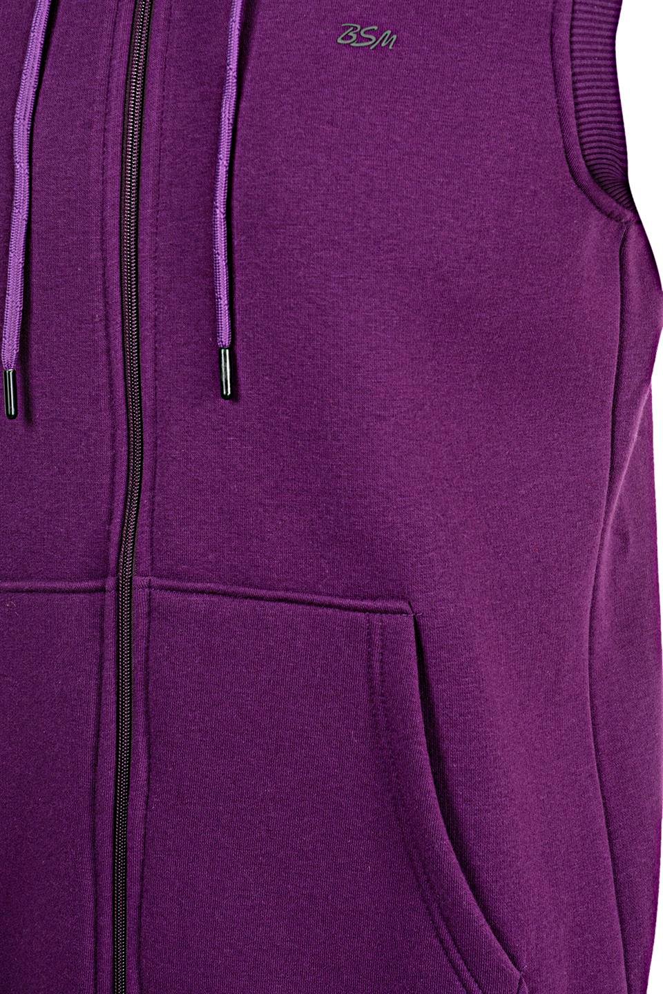 BSM 000536 UNX 3 İPLİK KAPŞ YELEK - Mürdüm