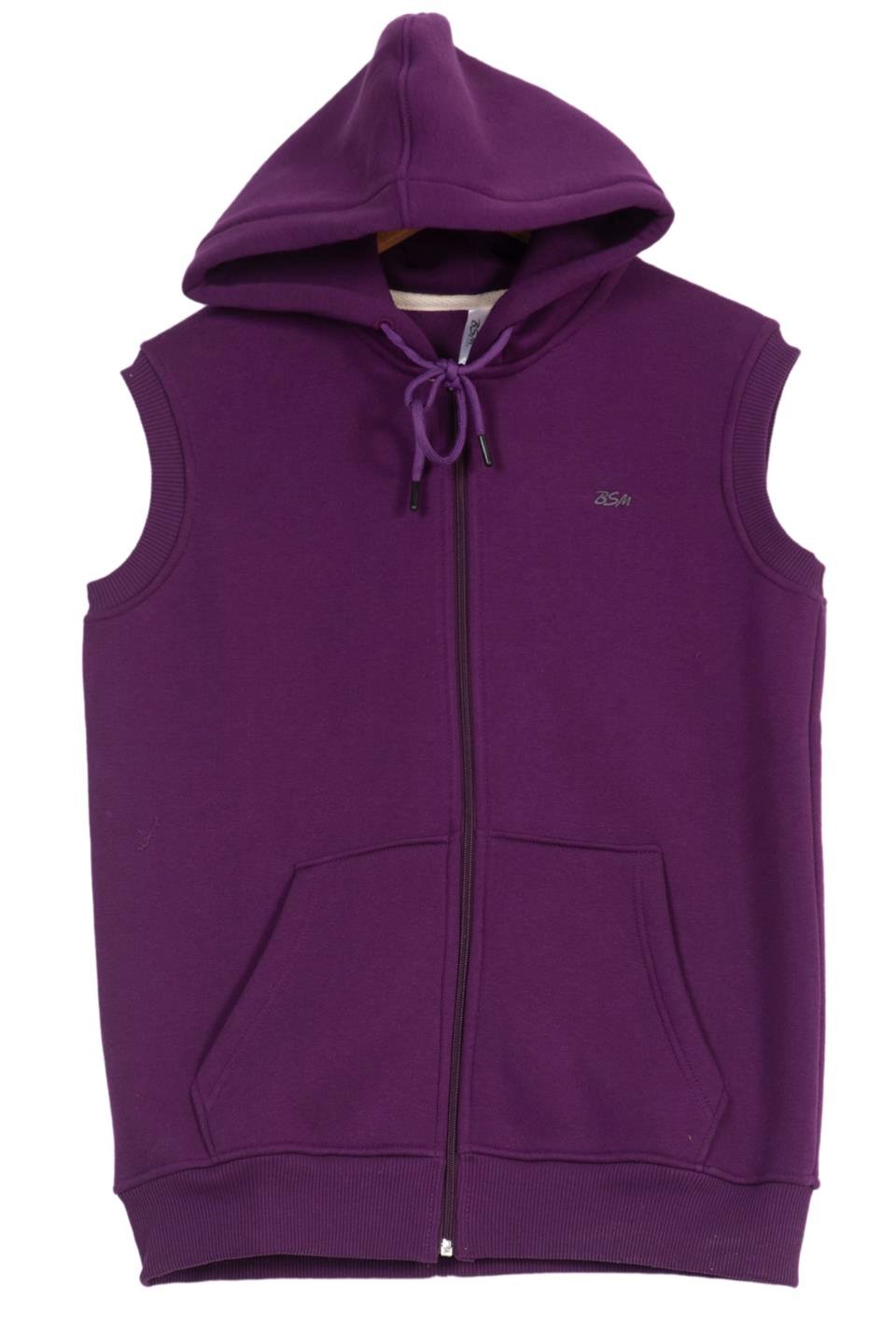 BSM 000536 UNX 3 İPLİK KAPŞ YELEK - Mürdüm